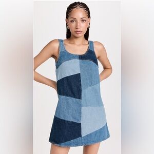 Frame Patchwork Denim Sleeveless Dress sz XS